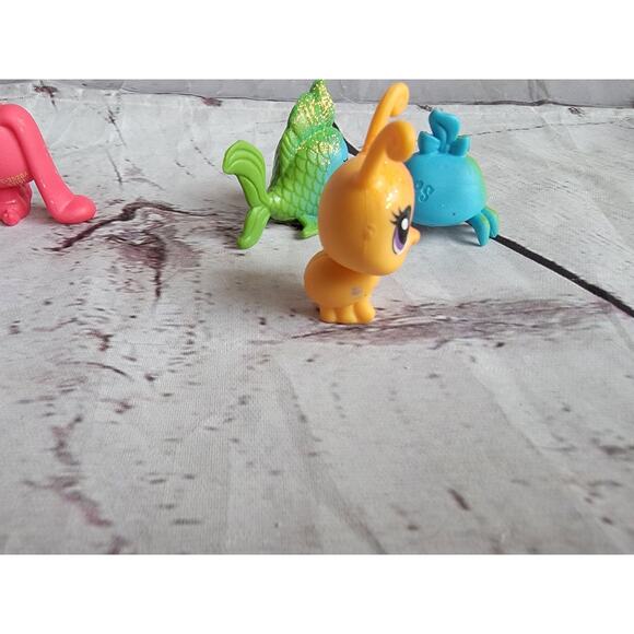 Littlest Pet Shop Mini Pets Lot 4 Seafoam Dazzle shell Apricot Sunset - Picture 4 of 5